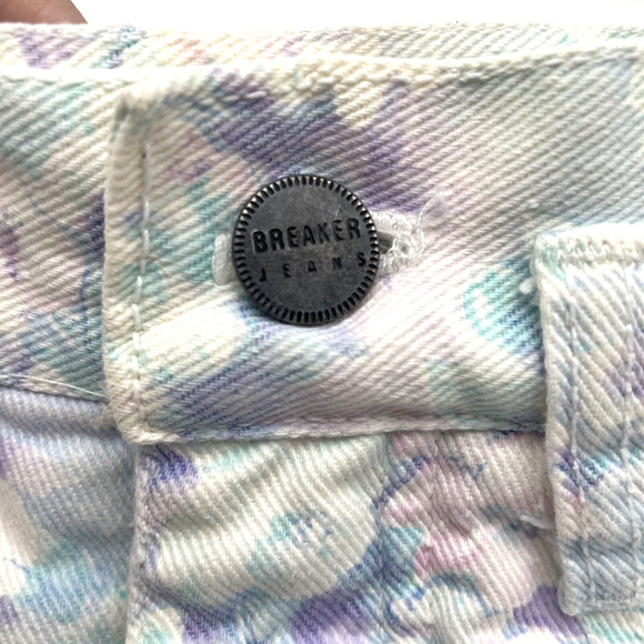 Breaker Jeans True Vintage 80s Pastel Floral Denim Shorts Fairykei | Size S - Picture 4 of 9